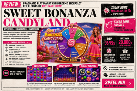 Sweet Bonanza CandyLand review: live game show vol snoep, multipliers en bonusgames