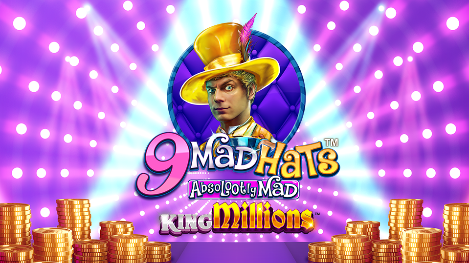 9 Mad Hats King Millions review Triple Edge Studios met jackpot wheel en mad hats symbolen