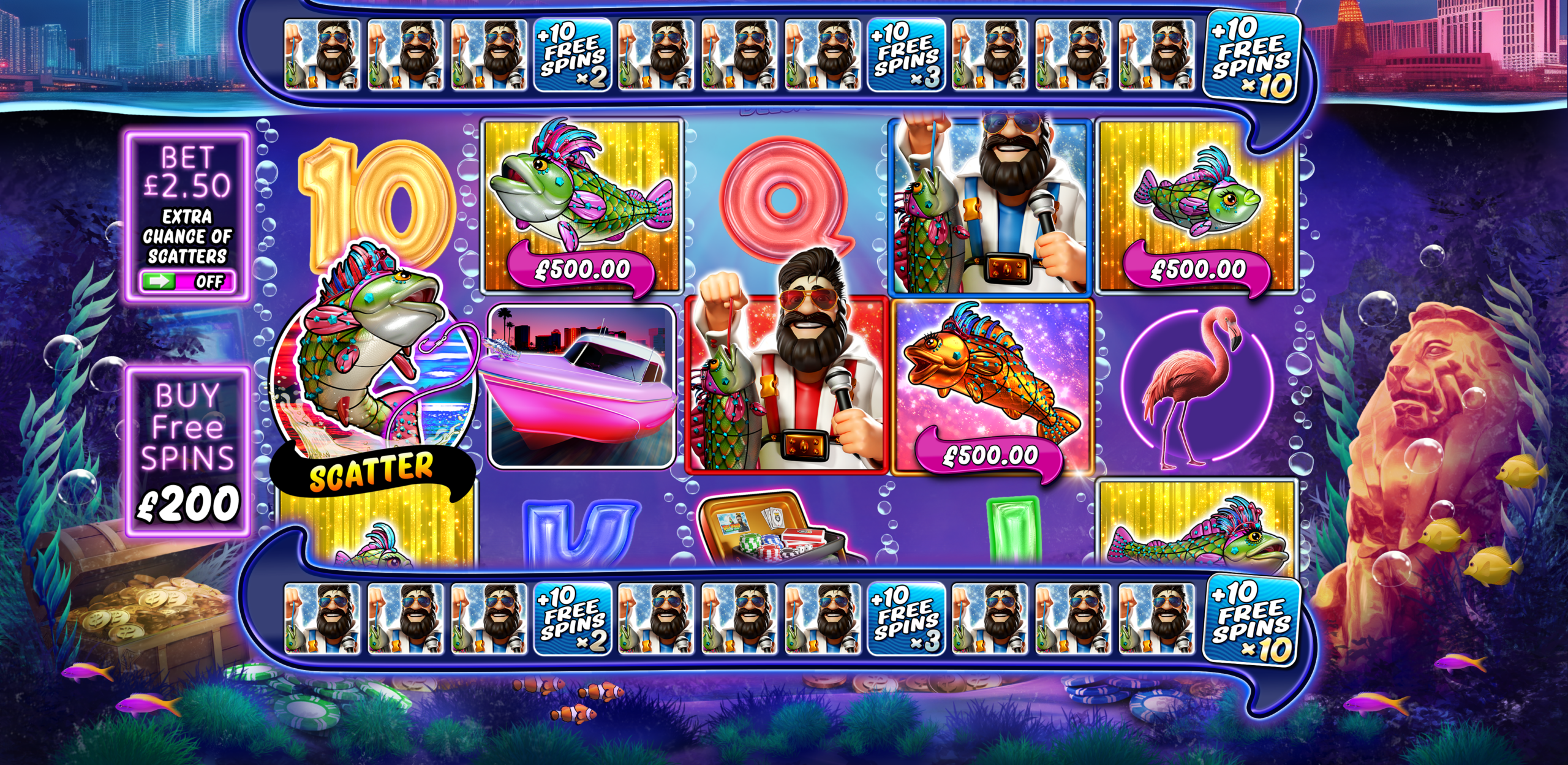 Big Bass bonusronde met visser geldsymbolen en free spins