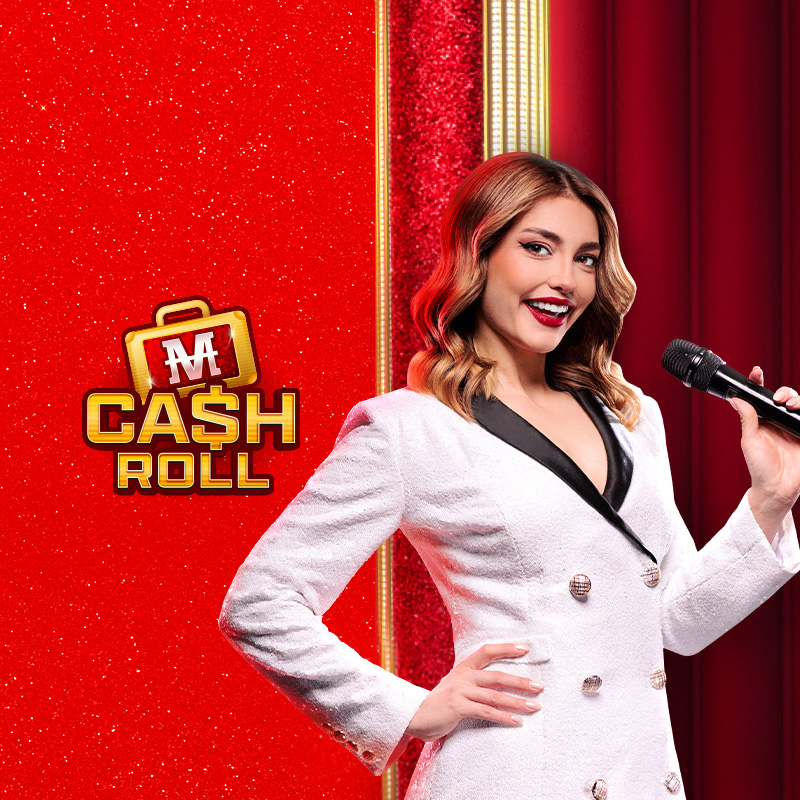 Money Time Cash Roll bonus met zes gouden koffers dobbelsteen en bonus boosters
