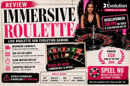 Immersive Roulette review – Evolution live roulette met slow motion replay
