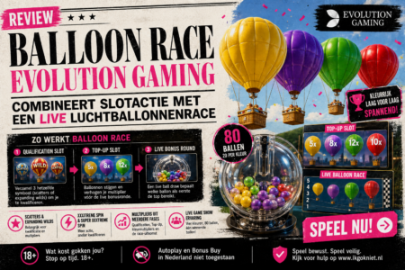 Balloon Race review – Evolution Gaming combineert slotactie met live game show spanning