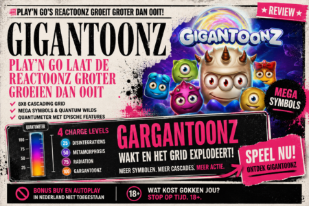 Gigantoonz review (2026): Play’n GO maakt Reactoonz groter dan ooit