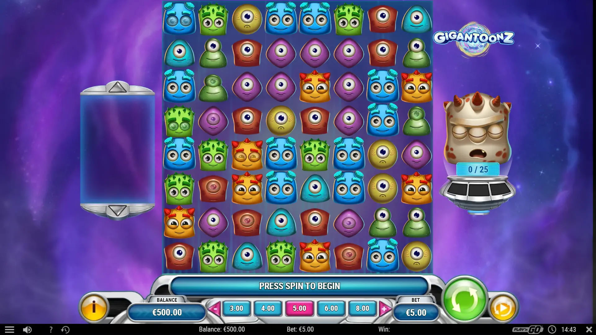 Gigantoonz Reactoonz universum met Dr Toonz kleurrijke aliens en groeiende Mega Symbols