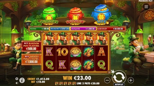 The Lucky Fella Hold and Win Octoplay base game scherm