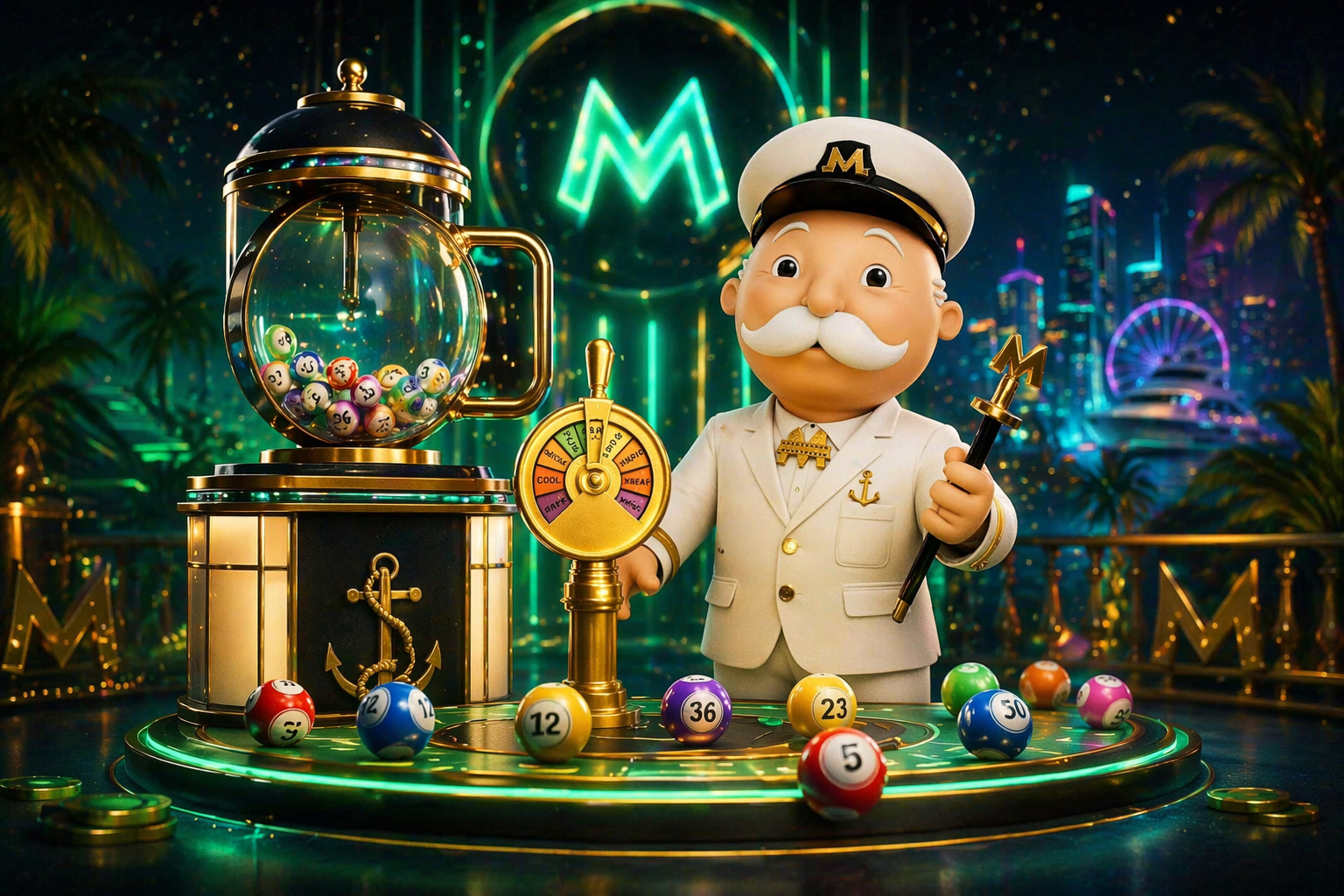 Monopoly Big Baller kaarten lijnen en automatische daubs uitleg