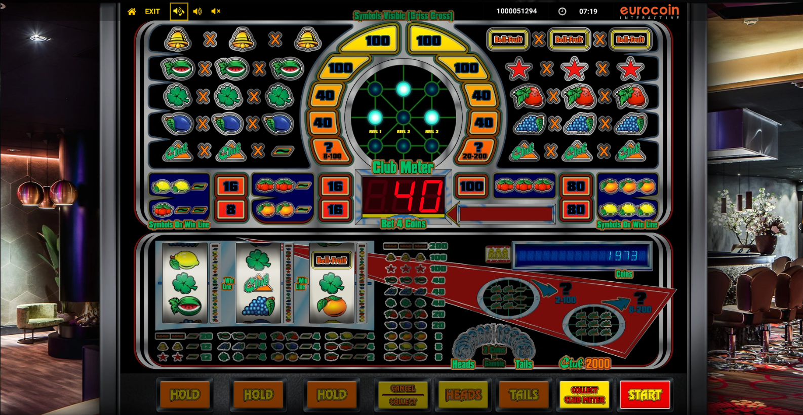 Club 2000 Club Game bonusmodus met verhoogde winkansen