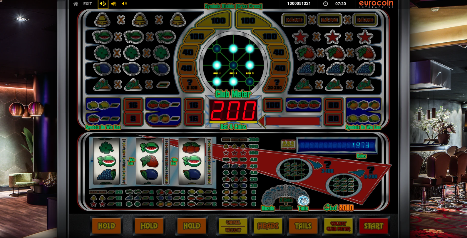 Club 2000 gamble feature met klassieke BellFruit stijl