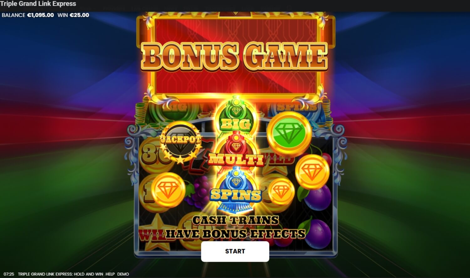 Triple Grand Link Express Hold and Win bonus met cash trains en jackpots