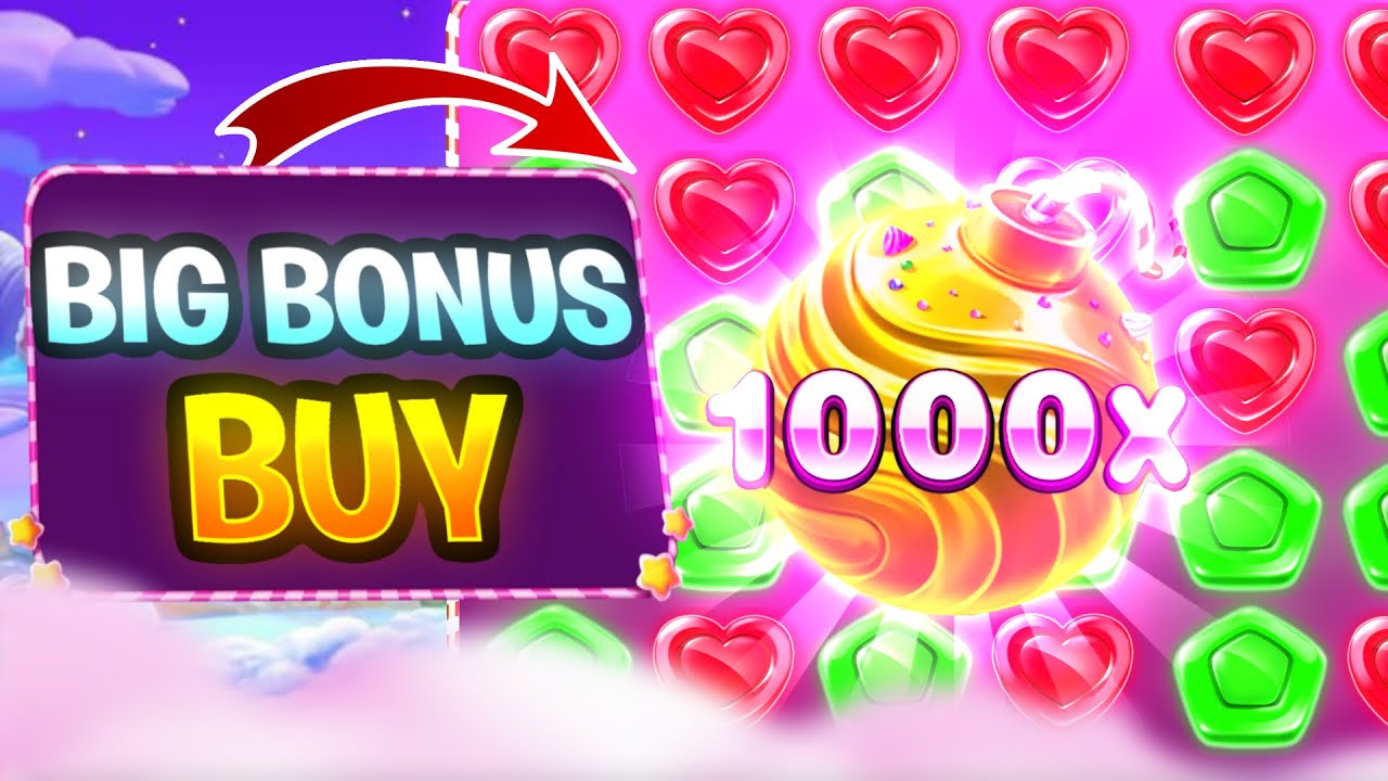 Sweet Bonanza bonusronde met feature-aankoop en multipliers