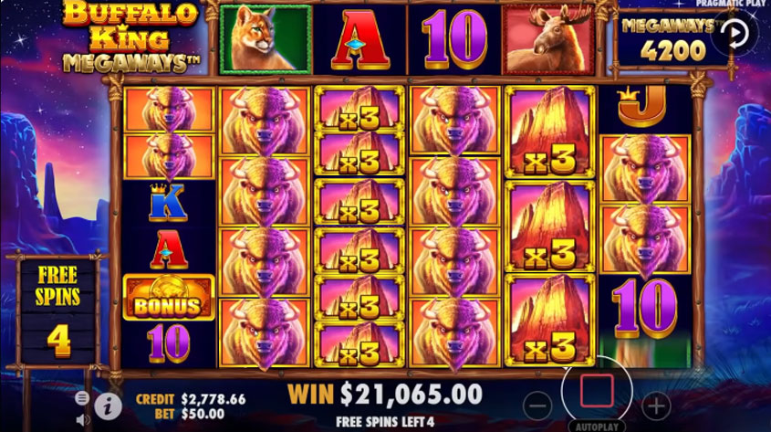 Buffalo King Megaways free spin modus met multiplier wilds