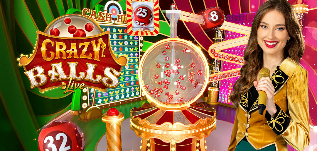 Crazy Balls Evolution Gaming review met bingo kaarten ball drawing machine en Crazy Time bonusgames