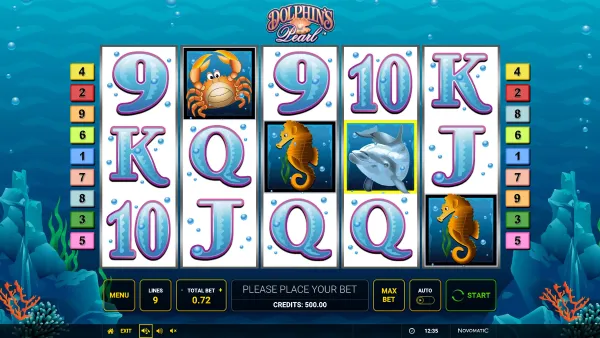 Dolphin's Pearl gameplay met wild symbool en pearl scatter