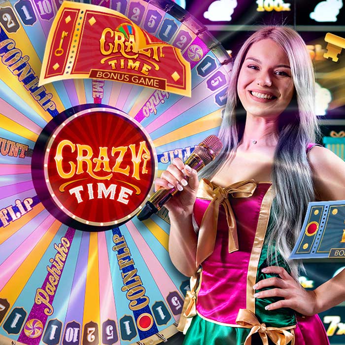 Crazy Time hoofdronde met money wheel nummers en bonussegmenten