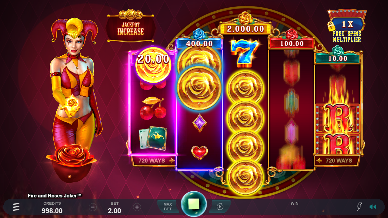 Fire and Roses Joker Jackpot Wheel en Jackpot Rose bonus