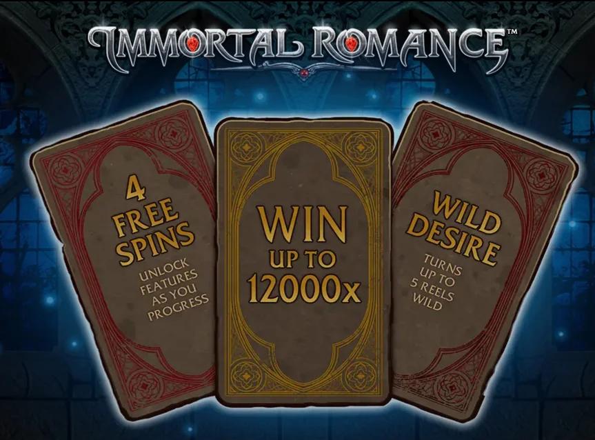 Immortal Romance vier free spins modi