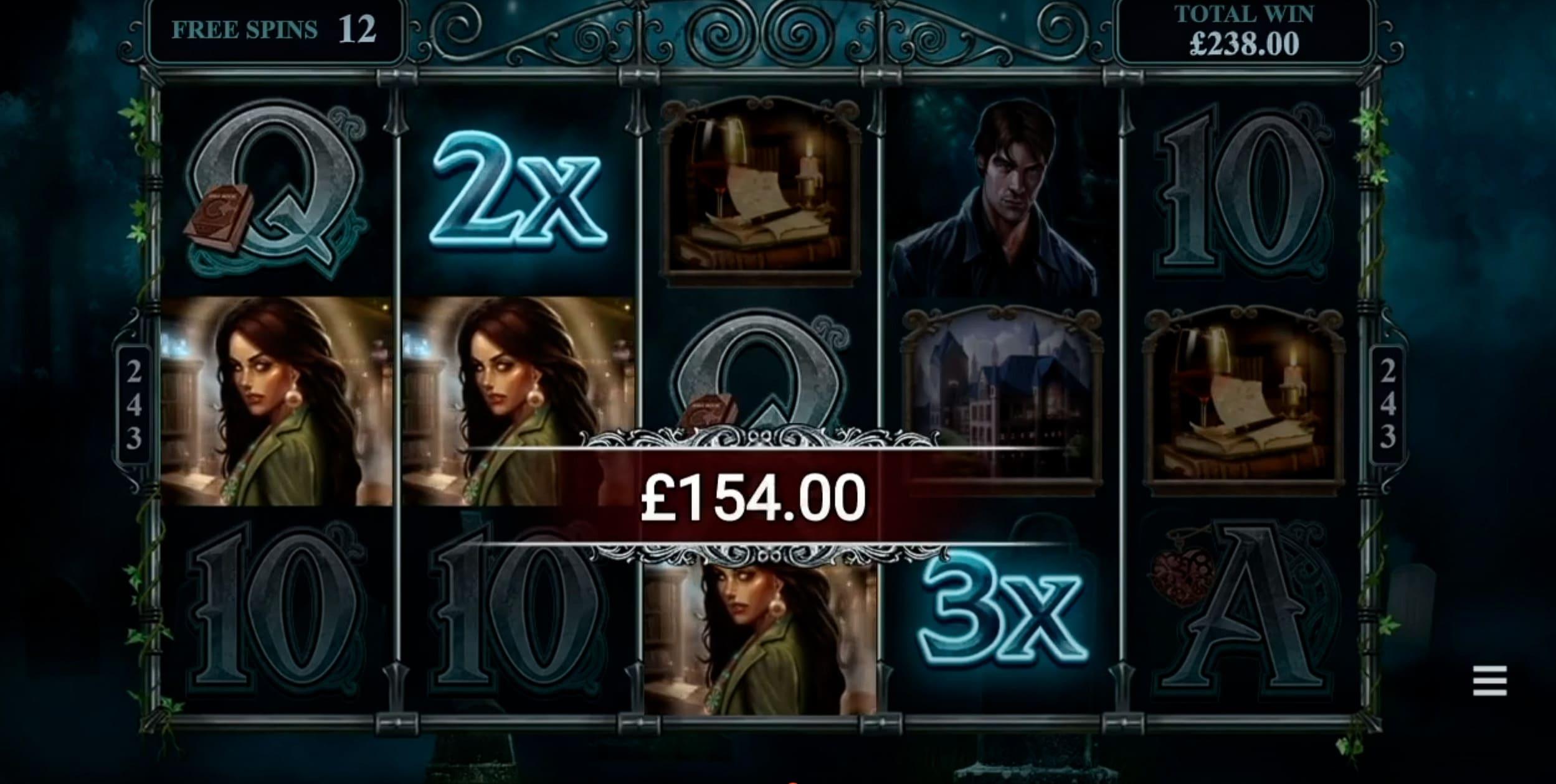 Immortal Romance free spins bonus feature Microgaming