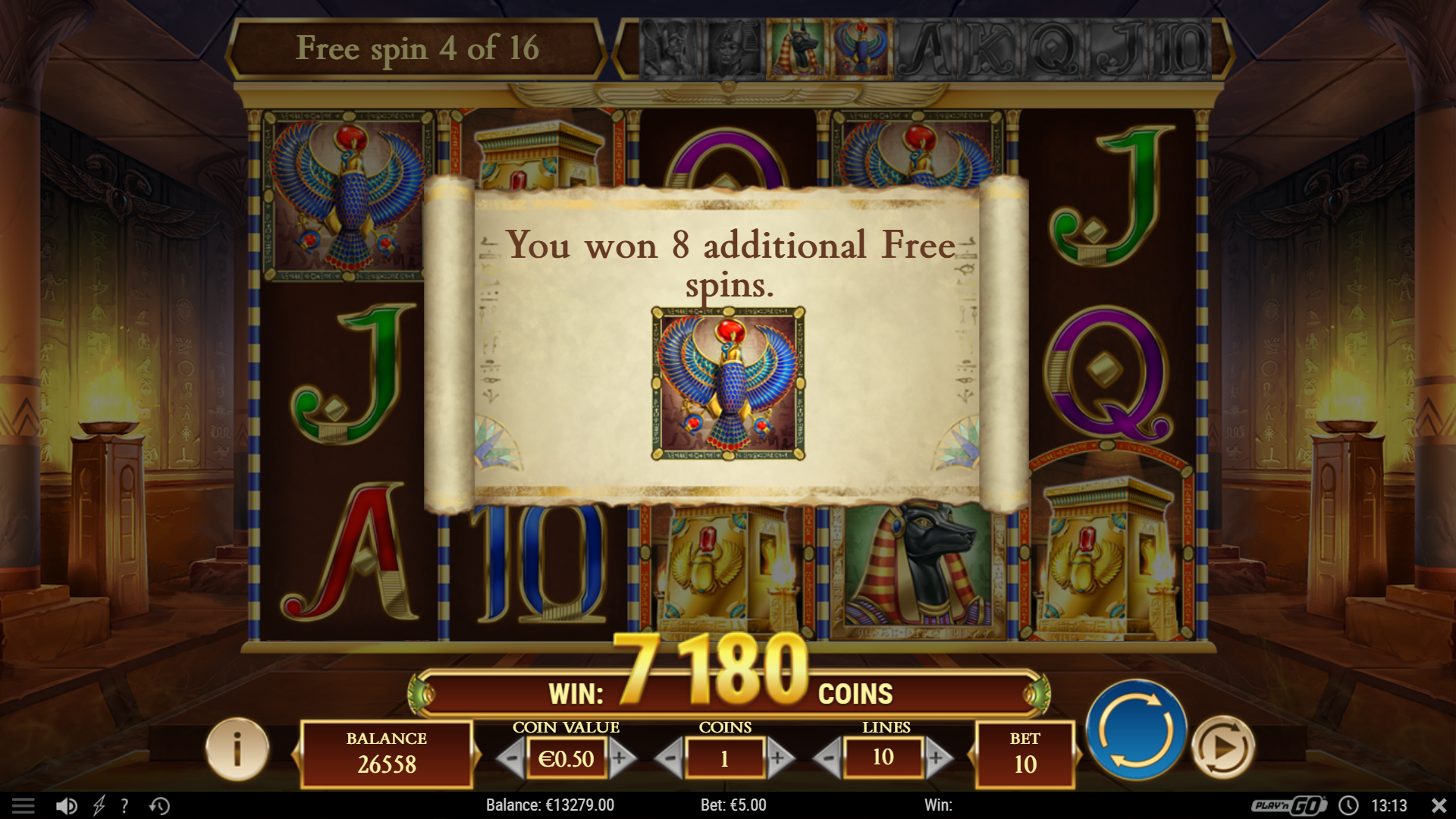Legacy of Dead retrigger free spins met meerdere expanding symbols en Tomb scatters