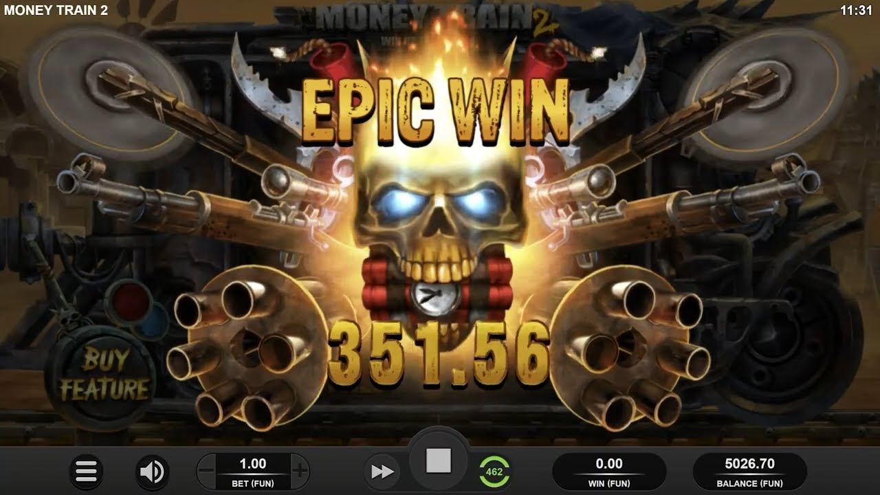 Money Train 2 bonus buy en epic win in de Money Cart Bonus Round