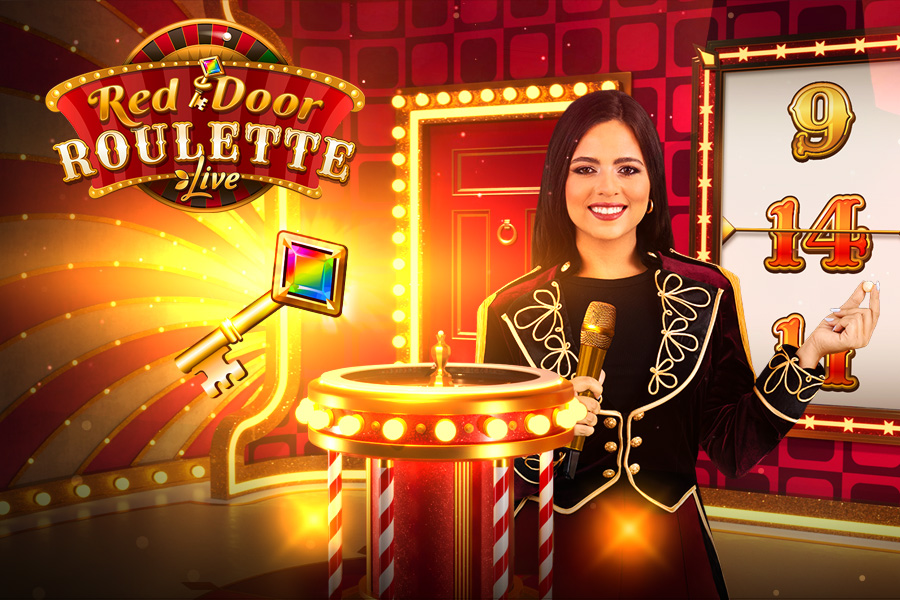 Red Door Roulette Evolution Gaming review met roulettewiel rode deur en Crazy Time bonus