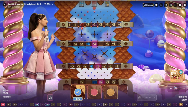 Sweet Bonanza CandyLand Candy Drop bonusgame met candy balls plinko multipliers en jackpot boxes