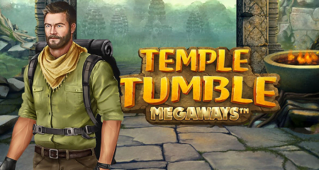 Temple Tumble Megaways Relax Gaming review met jungle tempel gouden masker en Megaways rollen
