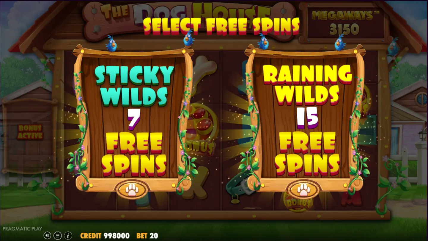 The Dog House Megaways Sticky Wilds en Raining Wilds Free Spins
