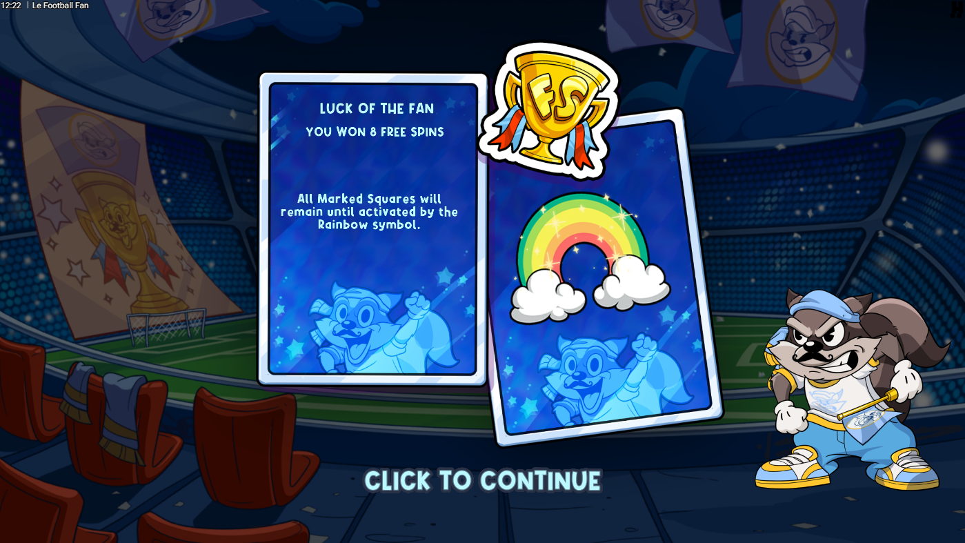 Le Football Fan Luck of the Fan bonus gewonnen
