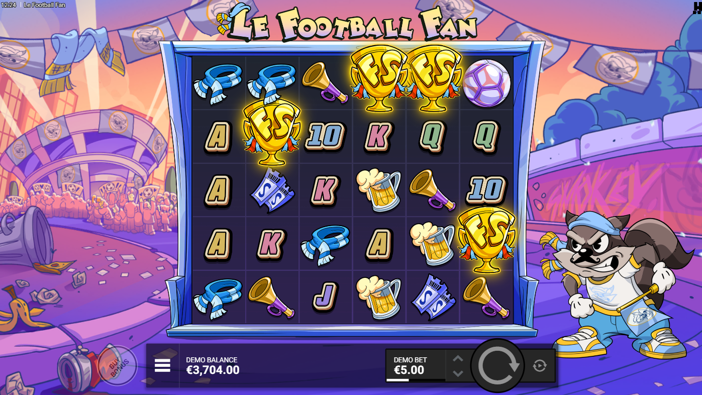 Le Football Fan 12 free spins gewonnen in bonus game