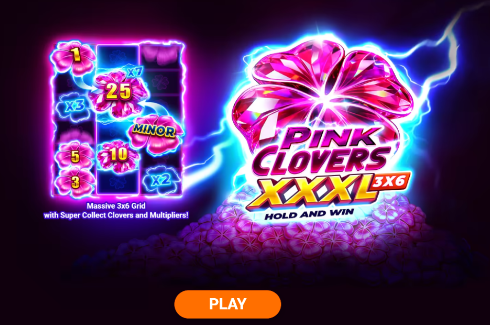 Pink Clovers XXXL Hold and Win Playson Hero Image