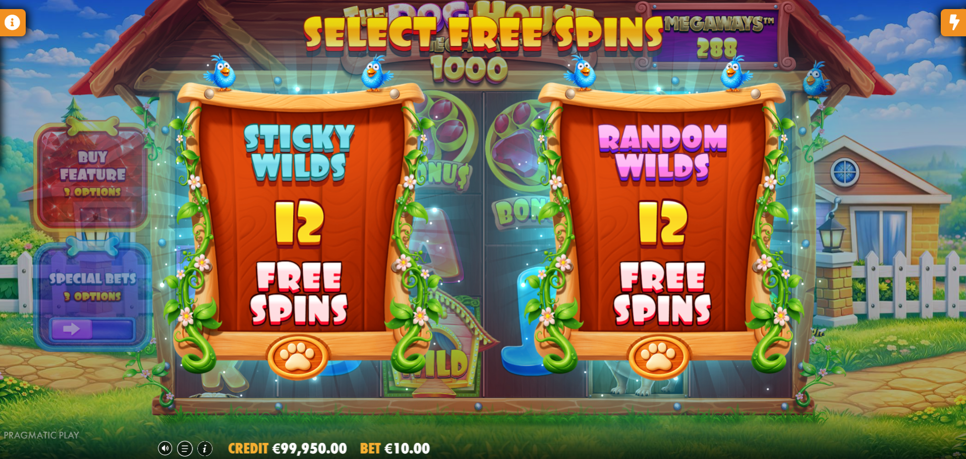 Dog House Megaways 1000 selectie van free spins modi