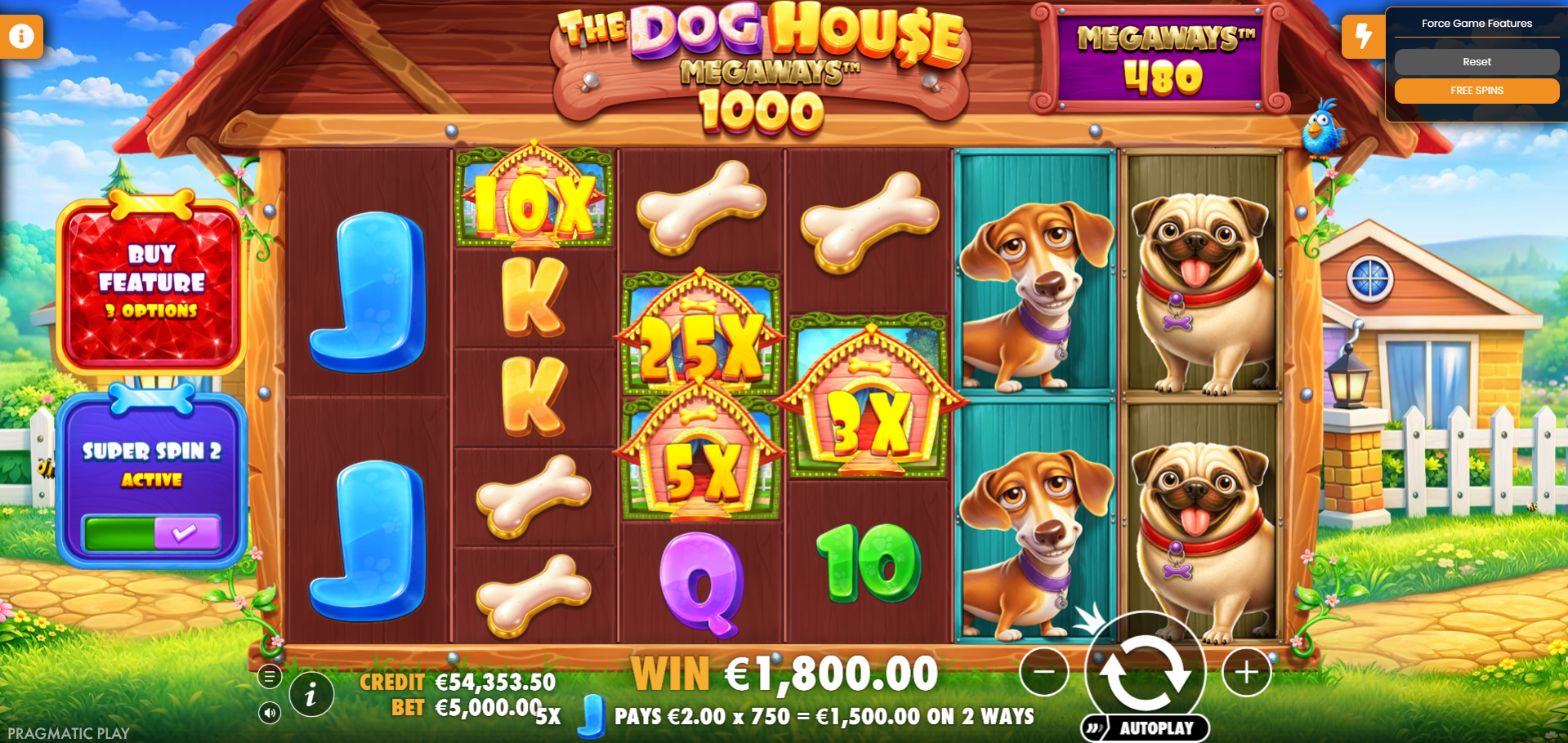 Dog House Megaways 1000 base game met multiplier wilds