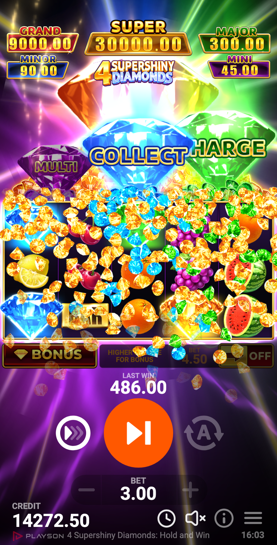 Grote winst tijdens de 5x5 Super Bonus Game