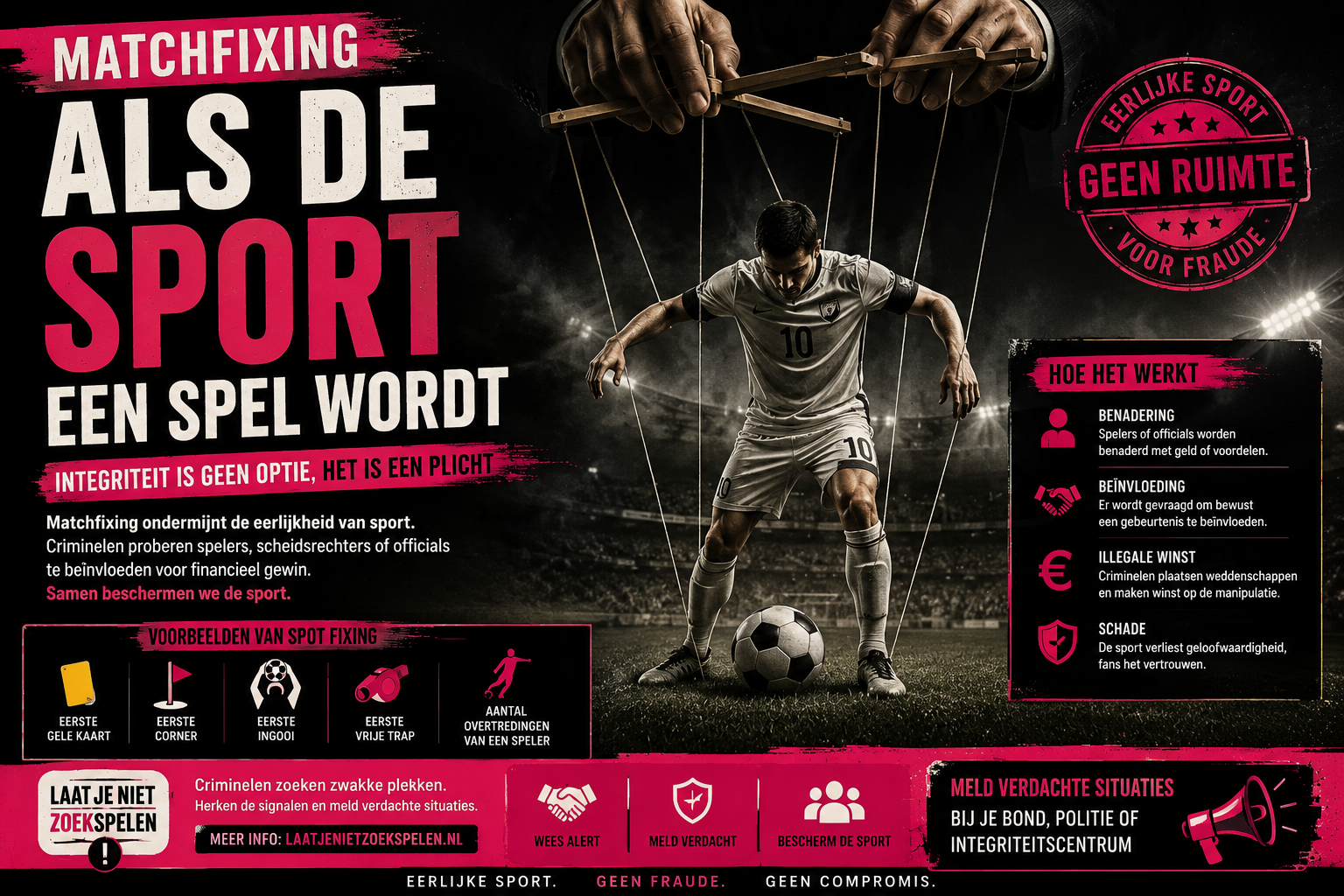 Illustratie van matchfixing en verboden sportweddenschappen