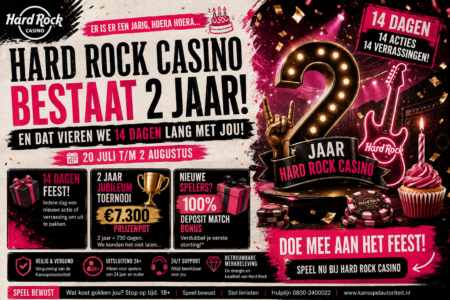 Hard Rock Casino 2 jaar: 14 dagen feest.
