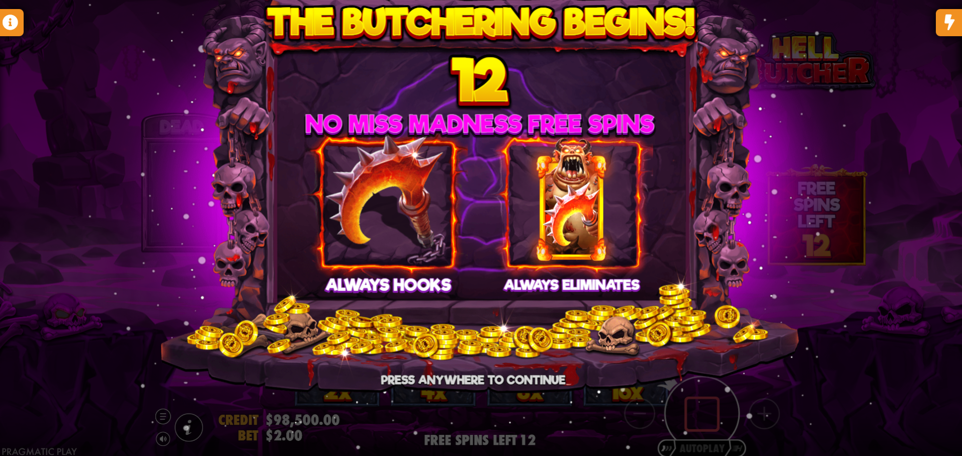 Hell Butcher 12 No Miss Madness Free Spins
