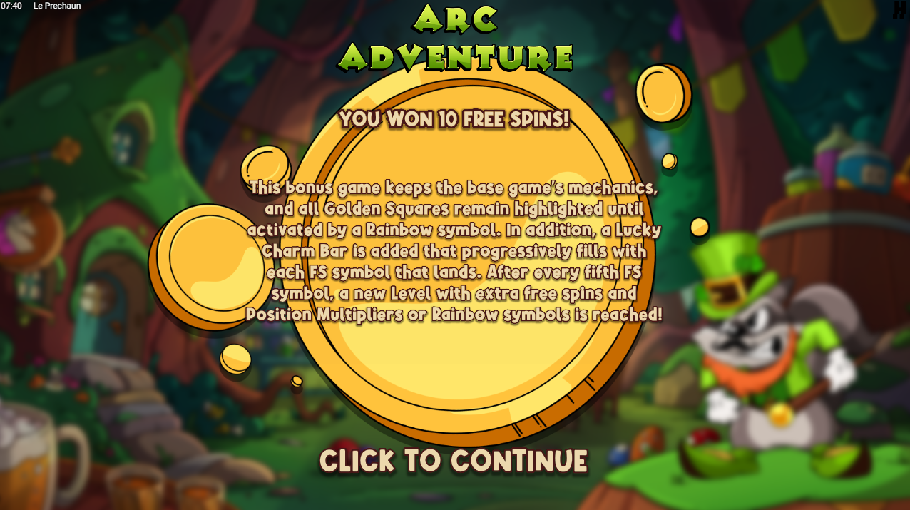 Le Prechaun Arc Adventure Free Spins