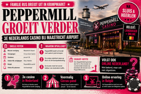PepperMill Maastricht Airport: 3e casino en online ambitie?
