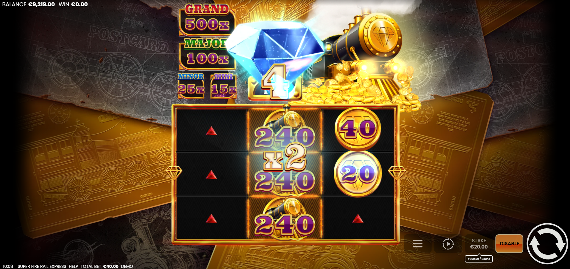 Diamond Booster past een multiplier toe tijdens Hold and Win