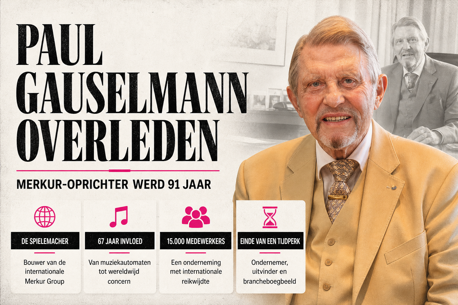 Paul Gauselmann overleden – Merkur-oprichter werd 91 jaar
