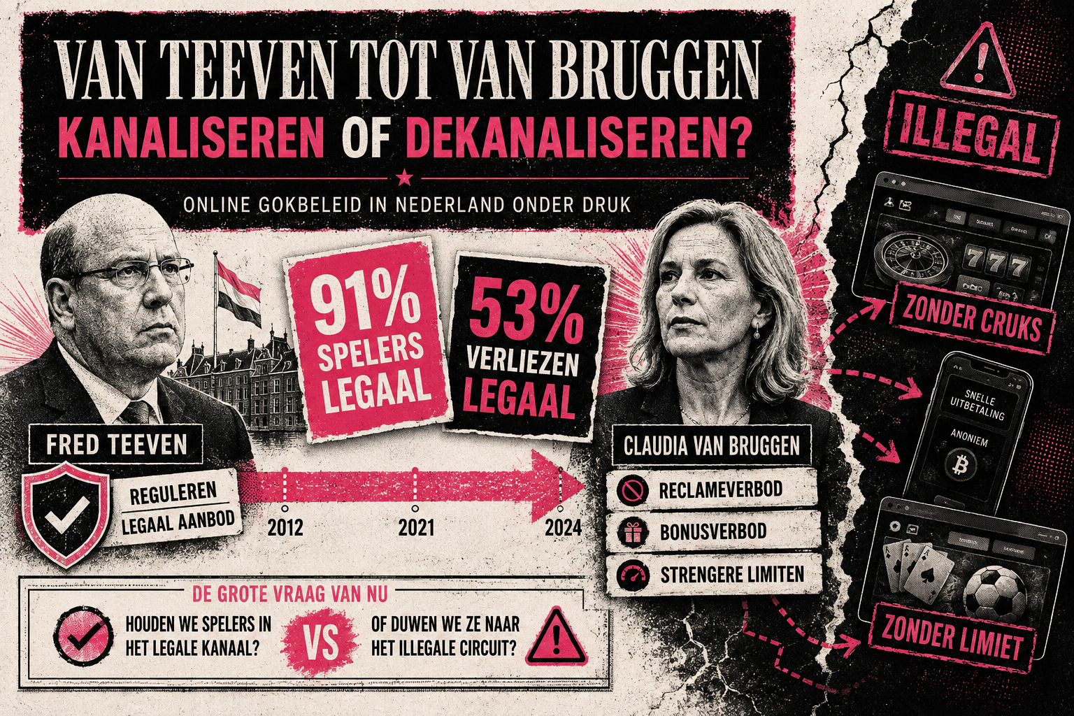 Van Teeven tot Van Bruggen: kanalisatie en illegale online gokmarkt in Nederland
