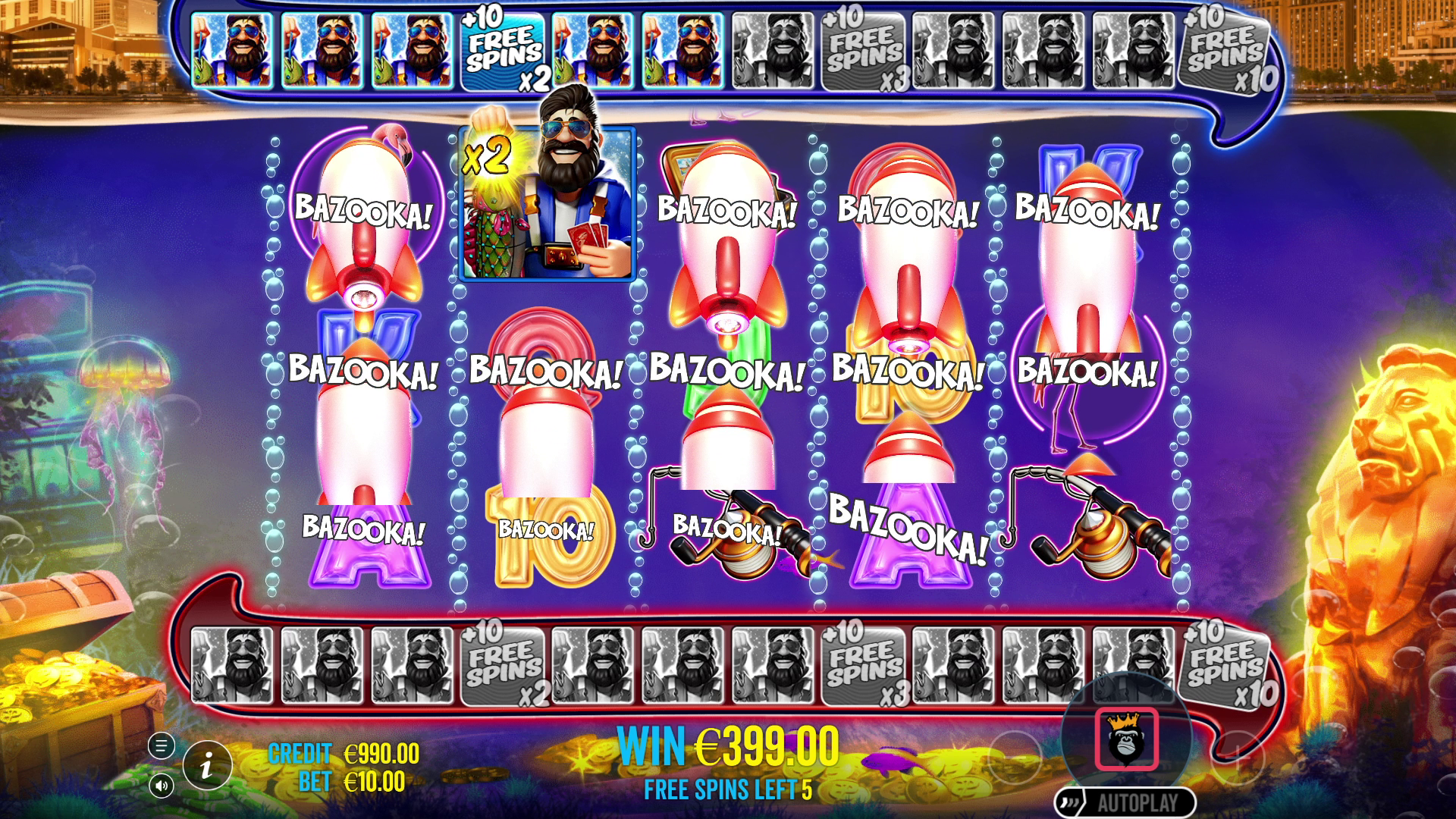 Speciale bazooka dynamiet en hook features in Big Bass Vegas 1000