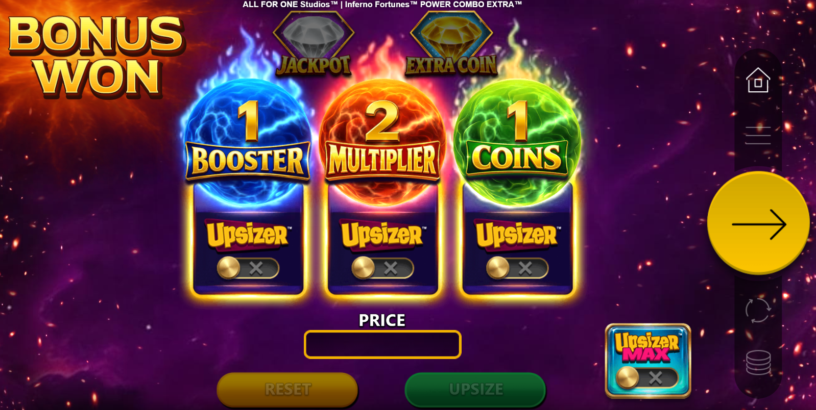 Inferno Fortunes Power Combo Extra &ndash; scherm na een bonusronde