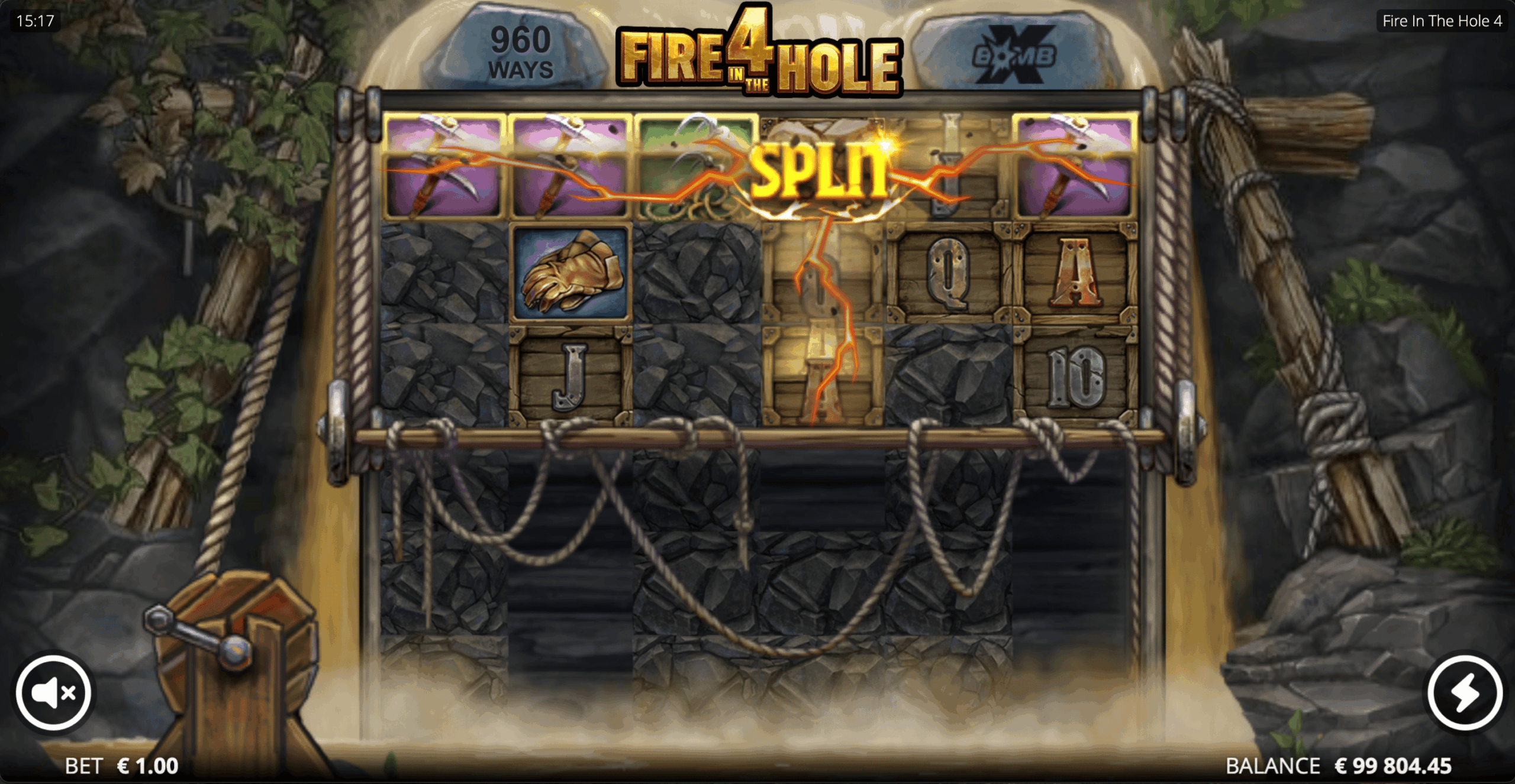 De xSplit-feature in het basisspel van Fire in the Hole 4